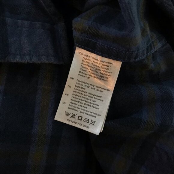 Helly Hansen Blue  Flannel Long Sleeve Button Down Shirt - Picture 4 of 4